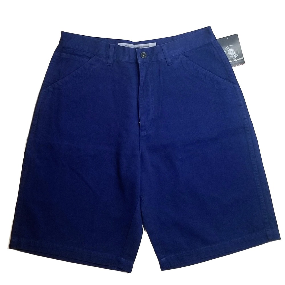 Vintage Y2K 90s DKNY Donna Karan Men's Blue Twill Skater Carpenter Shorts 38